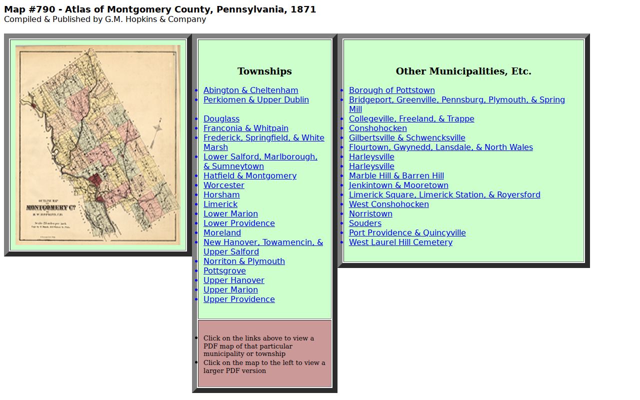 Abington Township previous residents 1871 Montgomery County atlas research