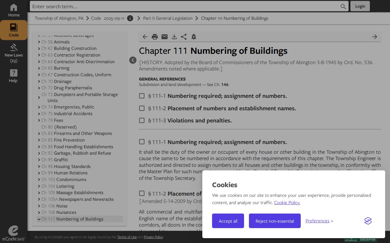 Abington Township ZIP code directory building-number authority code